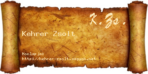 Kehrer Zsolt névjegykártya